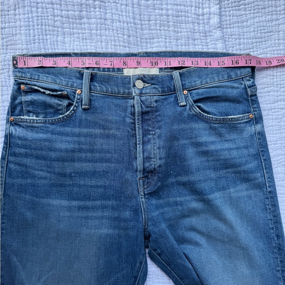 MOTHER Women's Medium Blue Straight Jeans - Picture 7 of 10